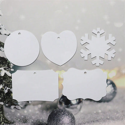 200 PACK Sublimation Blanks Aluminum Ornaments Mixed 5 Shapes(40pcs Round, 40pcs Heart, 4