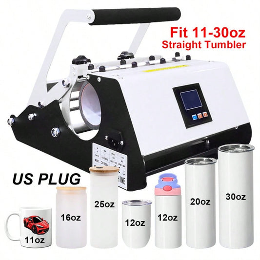 30oz Tumbler Heat Press Machine For 20oz 30oz Sublimation Blanks Skinny Straight Tumblers (500W, 110V, US Plug )