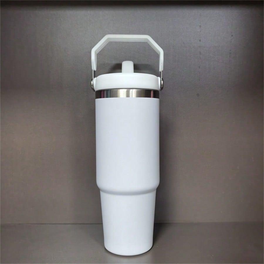 25 PACK 30oz Sublimation Blanks Tumbler With Handle And Straw Lid