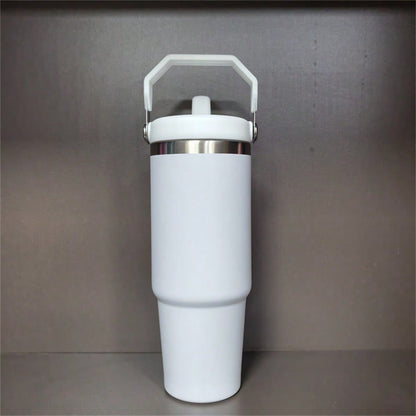 25 PACK 30oz Sublimation Blanks Tumbler With Handle And Straw Lid