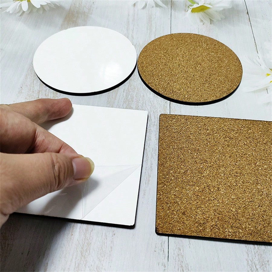 200 PACK 3.93X3.93 Inch Sublimation Blanks MDF Coasters (100pcs Round, 100pcs Square)