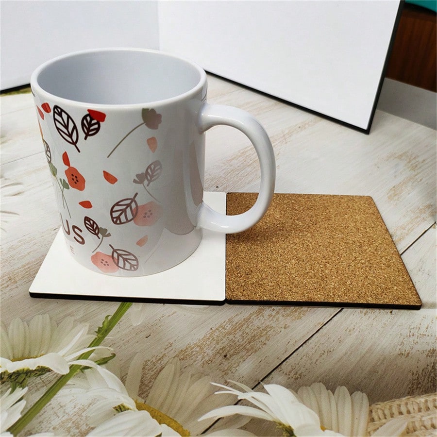 200 PACK 3.93X3.93 Inch Sublimation Blanks MDF Coasters (100pcs Round, 100pcs Square)