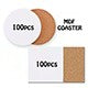 200 PACK 3.93X3.93 Inch Sublimation Blanks MDF Coasters (100pcs Round, 100pcs Square)