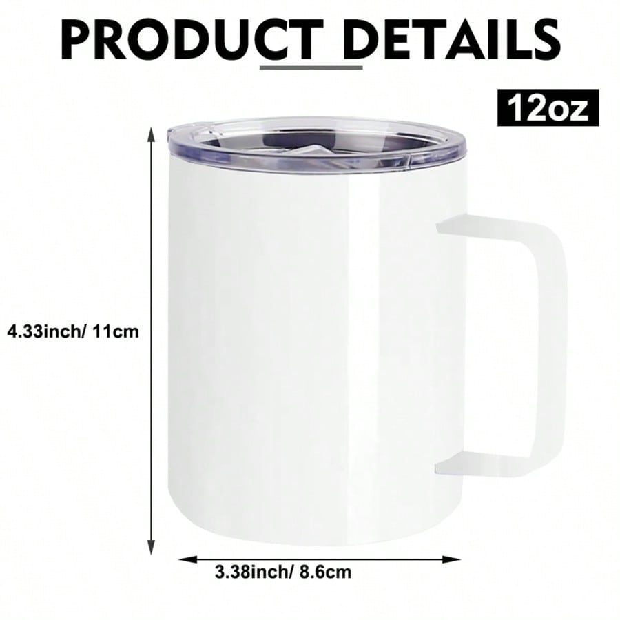 25 PACK 12oz Sublimation Coffee Mug With Handle