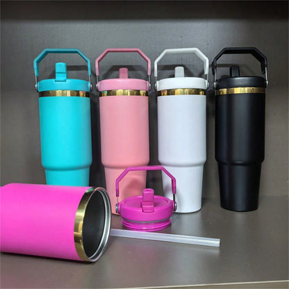 25 PACK 30oz Gold Plated Tumbler With Handle